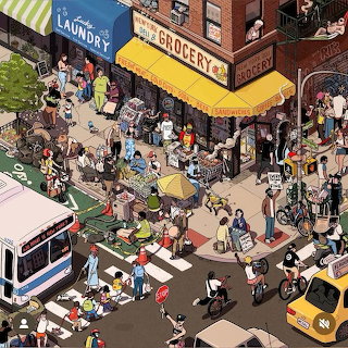 Busy City Street Corner