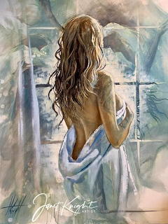Woman by Window Painting