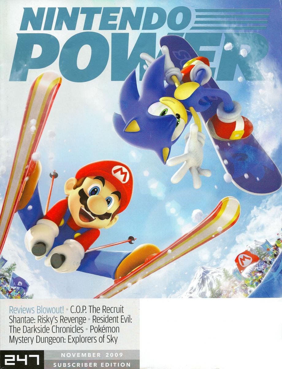 Magazine cover showing Mario and Sonic with review headline