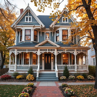 Victorian House in Autumn