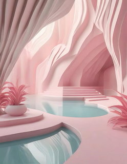 Liminal Pink Indoor Swimming Pool