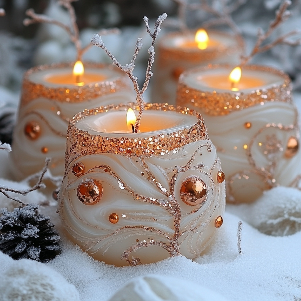 Glittering Christmas Candles