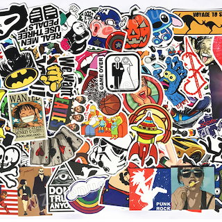 Pop Culture Sticker Collage