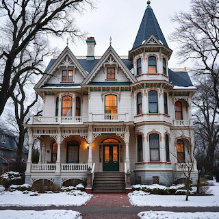 Victorian Mansion in Winter