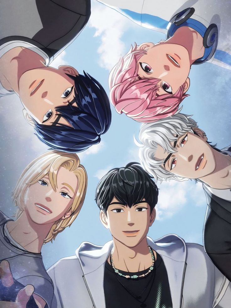 PLAVE virtual K-pop boy group members posing in stylized digital artwork
