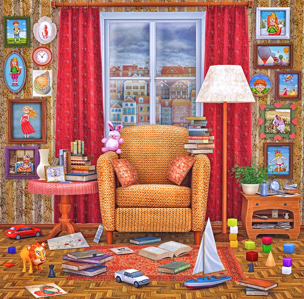 Cozy Reading Room Interior