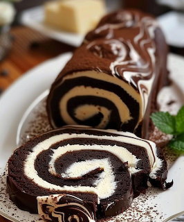 Chocolate Swiss Roll Cake