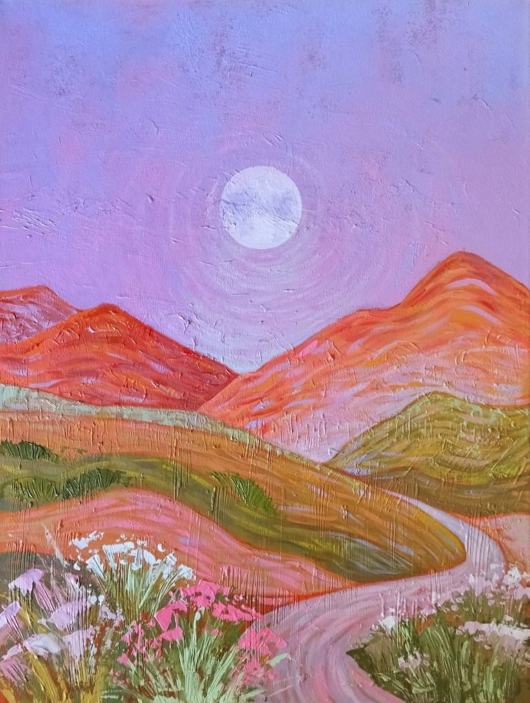 Desert Moonrise Landscape Painting