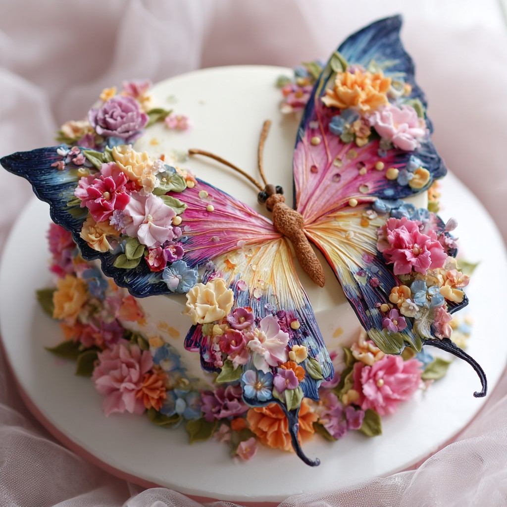 Floral Butterfly Cake