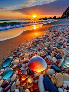 Colorful Peble Beach Sunset