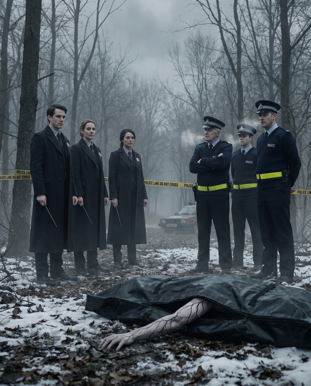 Crime Scene Winter Forest