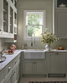 Modern kitchen with island counter, cabinets and contemporary appliances
