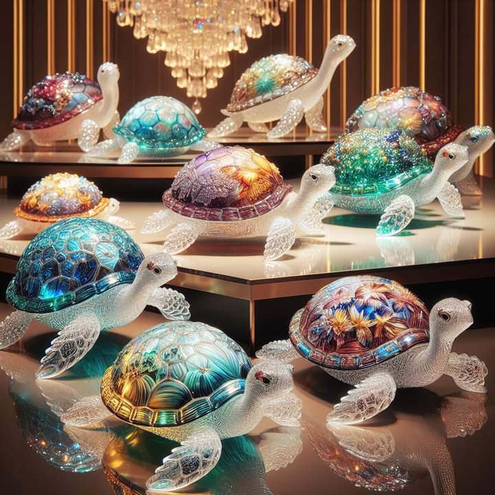 Crystal Glass Turtles