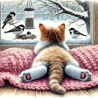 Kitten Watching Birds