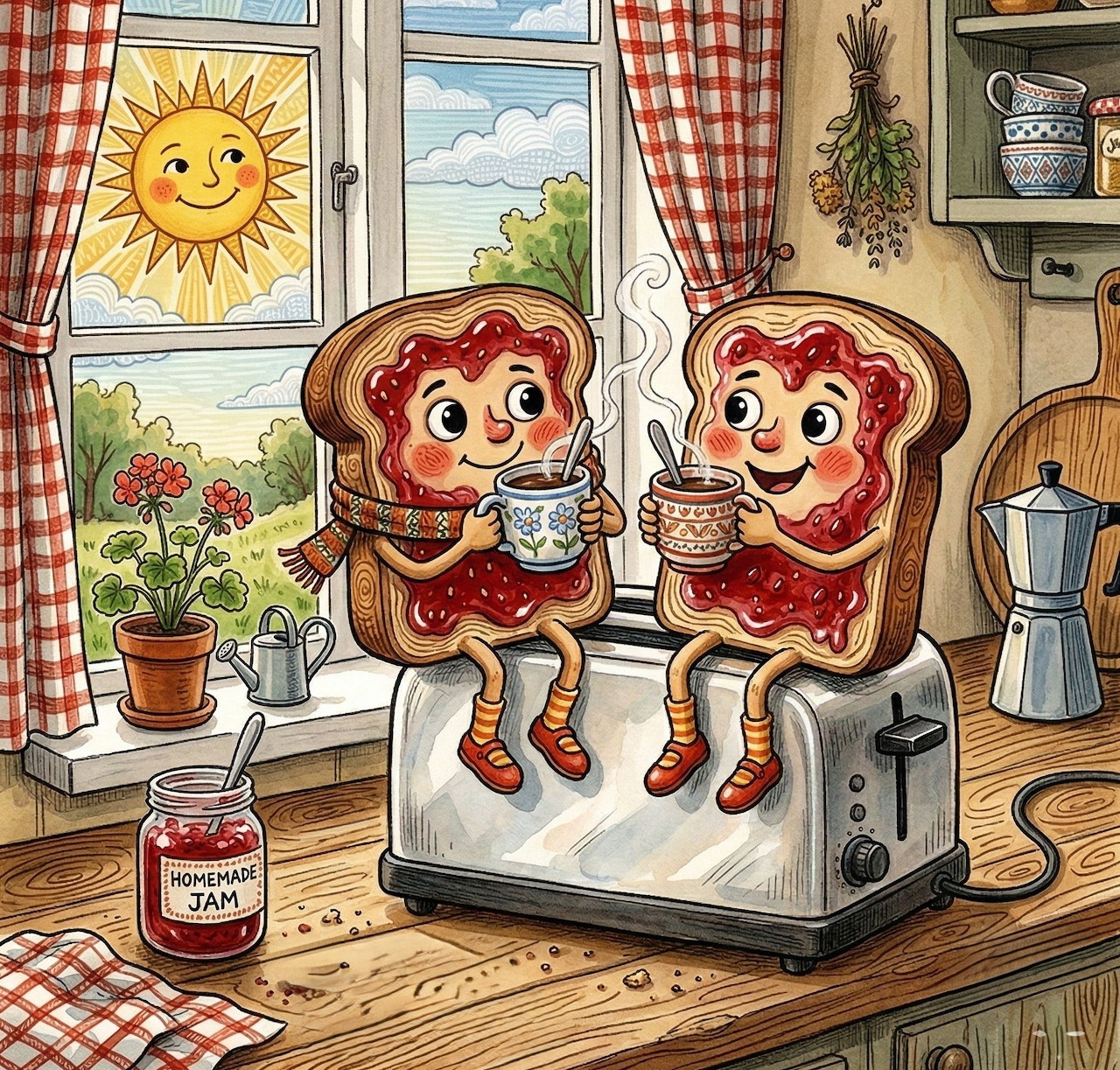 Toast Characters in Kitchen