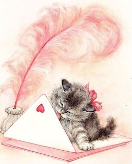 Vintage Valentine Kitten