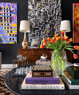 Chess Set and Tulips Interior