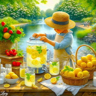 Boy at Lemonade Stand