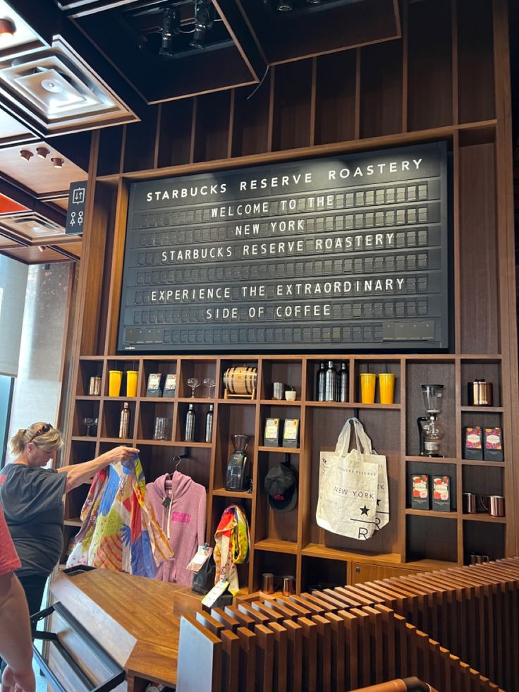Interior of Starbucks Reserve Roastery in New York City with coffee bar and industrial decor