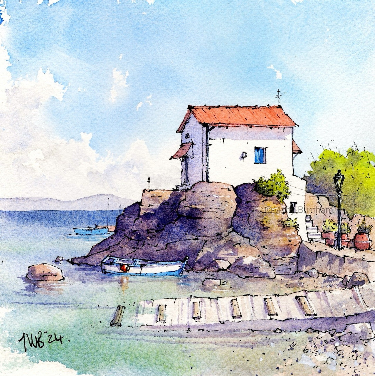 Skala Sikamineas Watercolor