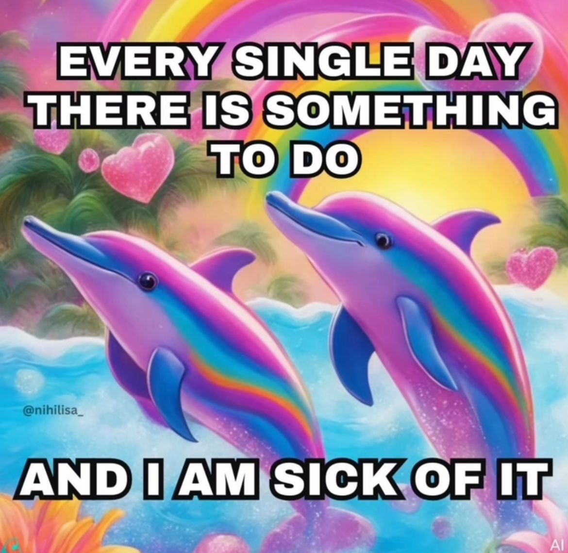 Rainbow Dolphins Meme