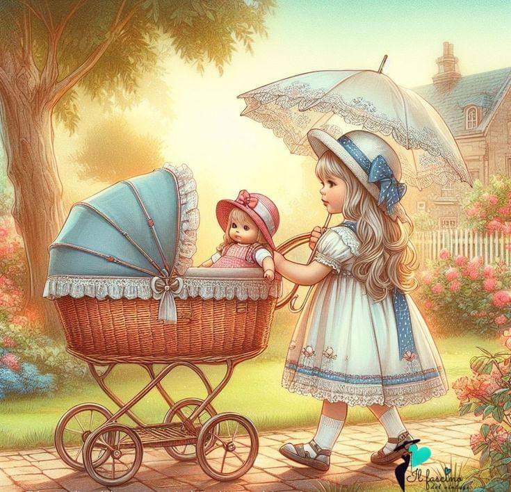Girl with Baby Carriage