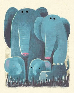 Elephant Family Illustration