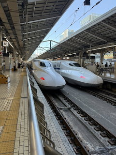 Japan Bullet Trains at Station