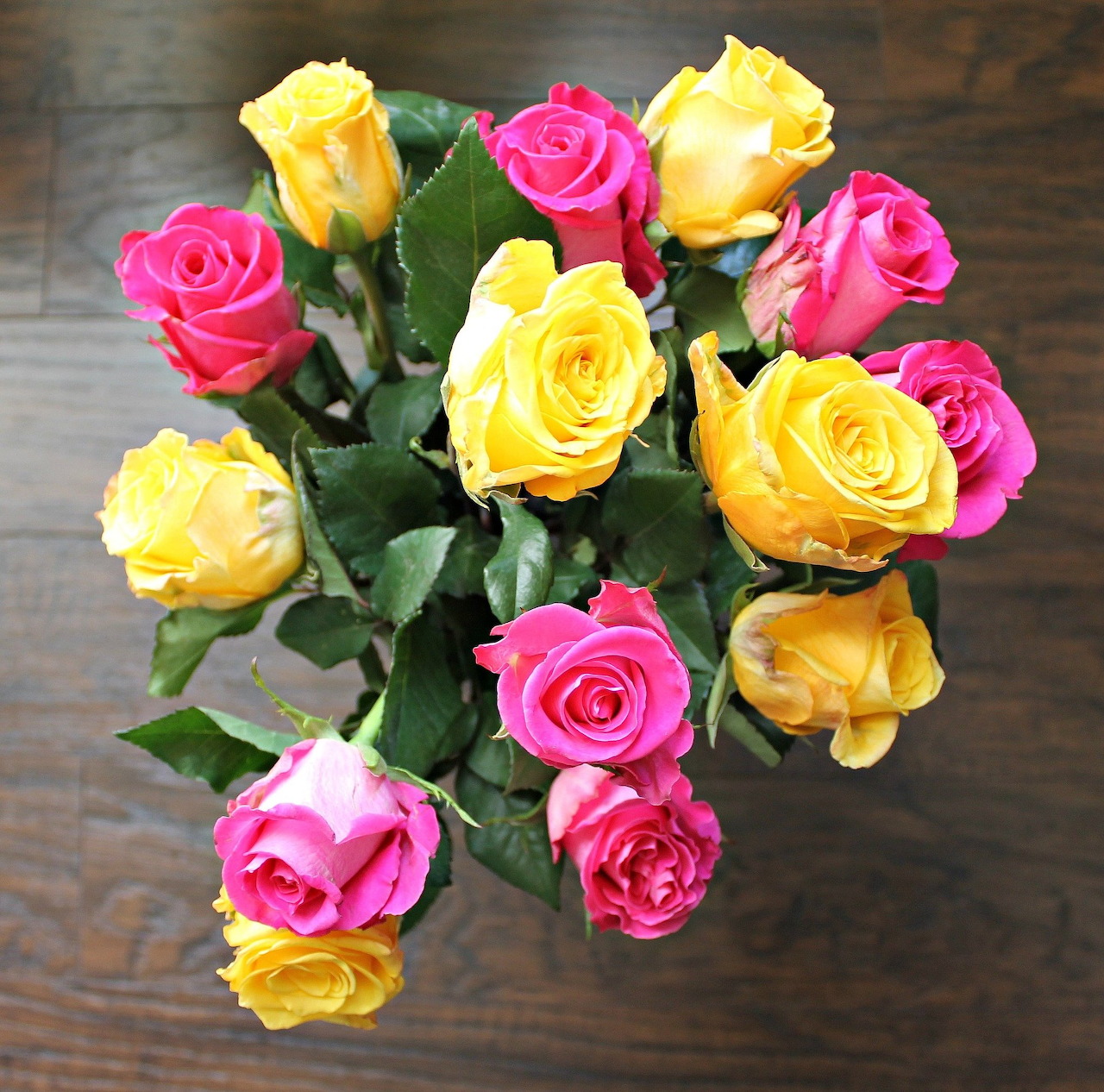 Pink and Yellow Rose Bouquet
