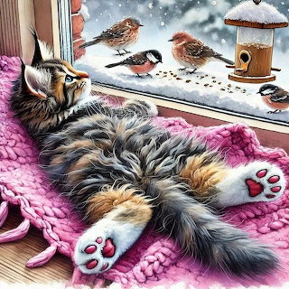 Fluffy Kitten Window