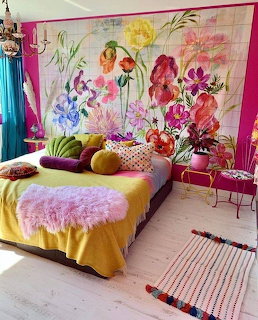 Colorful Floral Bedroom