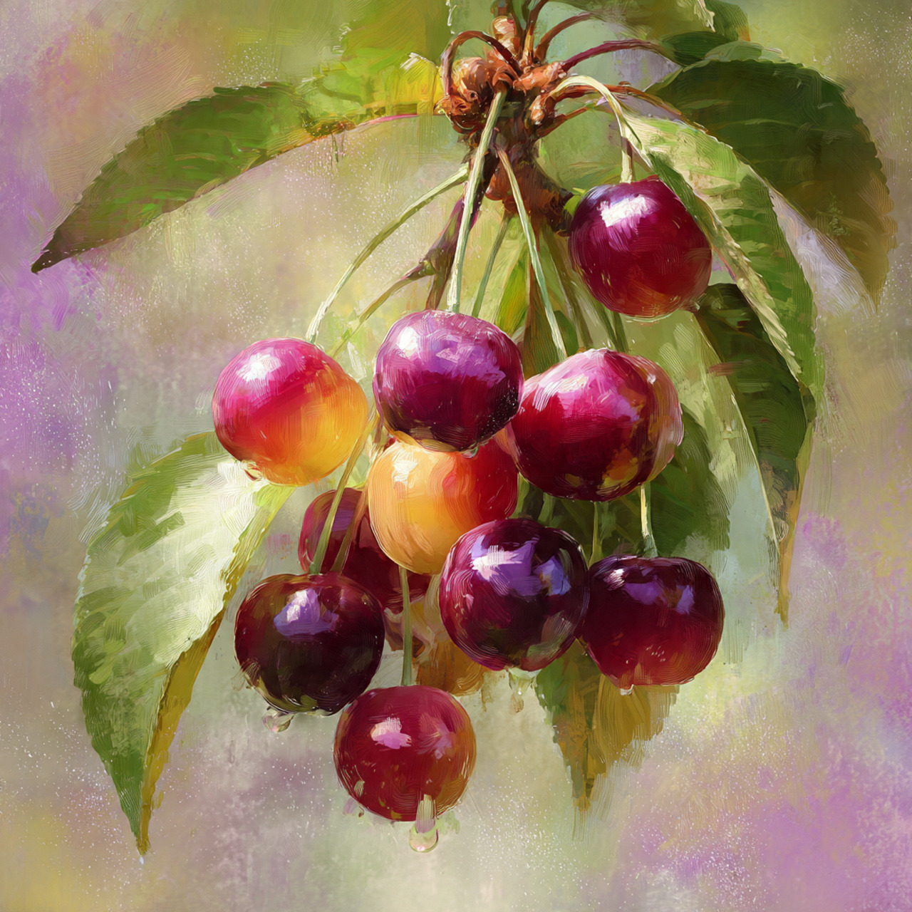 Cherry Cluster Painting