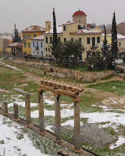 Athens Ancient Ruins in Snow