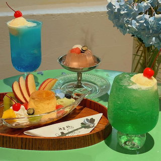 Colorful Tropical Cocktails Display