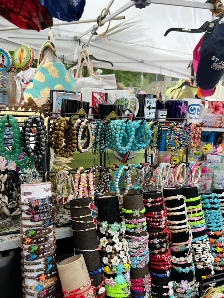 Colorful Jewelry Market Stall