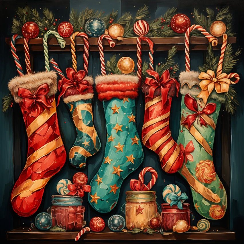 Christmas Stockings on Mantel