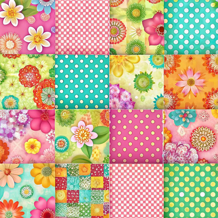 Floral Patchwork Collage