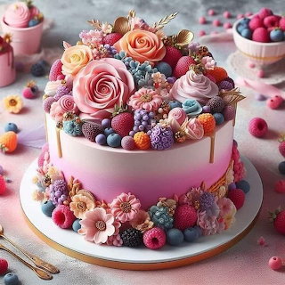 Floral Berry Cake