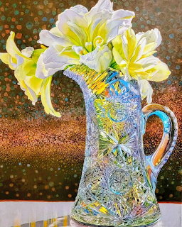 Amaryllis Crystal Pitcher Watercolor