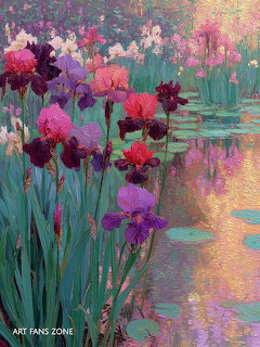 Irises by Water Garden