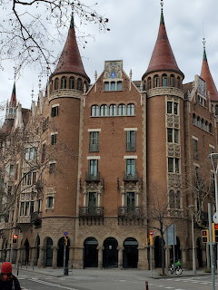 Ornate Spanish building facade with traditional architectural details