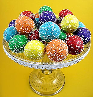 Colorful Sprinkled Dome Cakes
