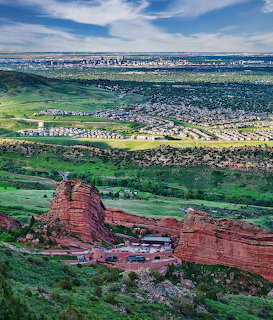 Red Rocks and Denver Skyline