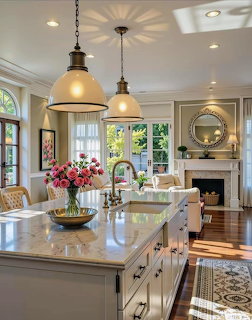 Luxurious Open Kitchen Sitting Room