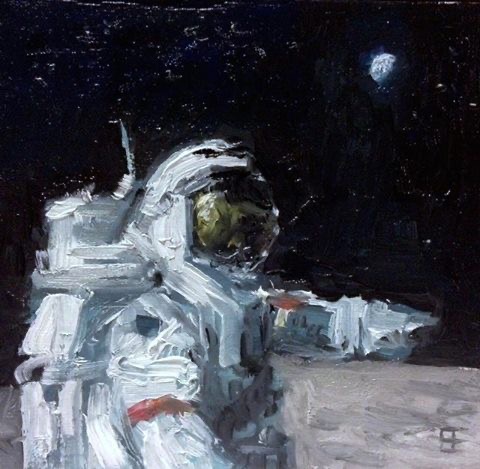 Astronaut Oil Painting