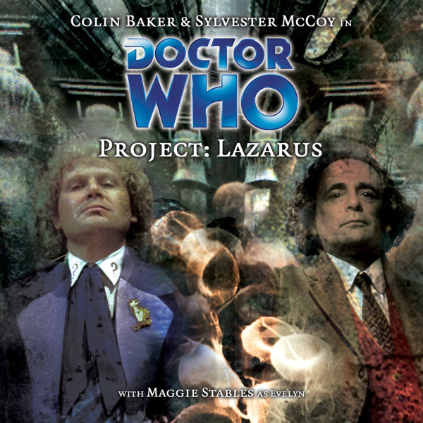 Doctor Who Project Lazarus cover art with two men in suits, smoky effects, and dark textured background