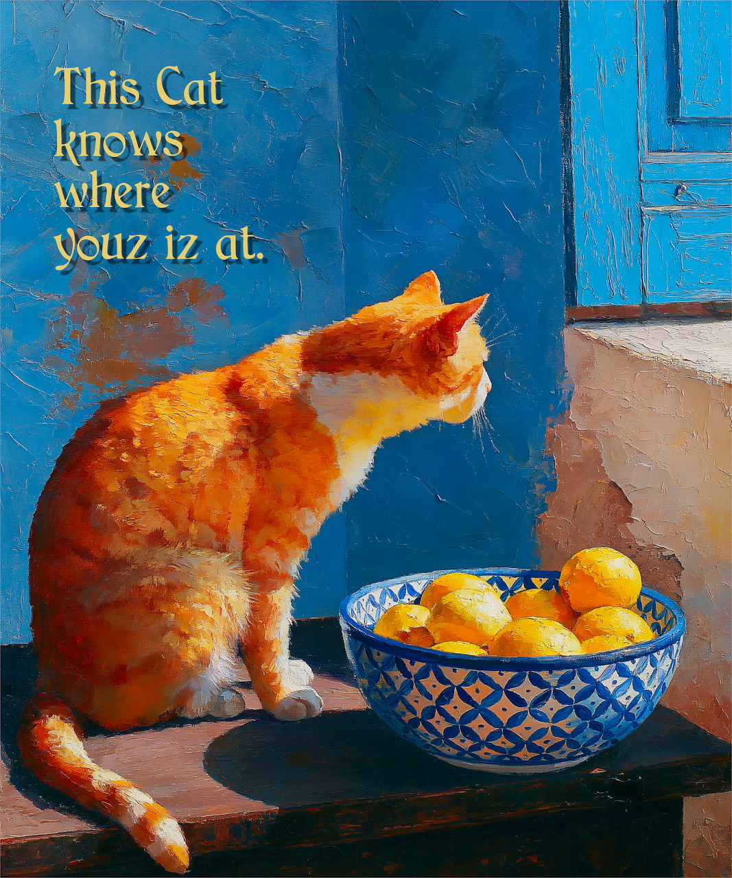 Orange Tabby Cat With Lemons