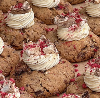 Cookies with Cream and Raspberries