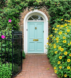 Turquoise Door Garden Path