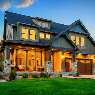 Craftsman Style Home at Dusk